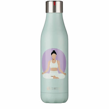 Μπουκάλι Θερμός με Σχέδιο Γυναίκα σε Στάση Yoga – Χρώμα Γαλάζιο